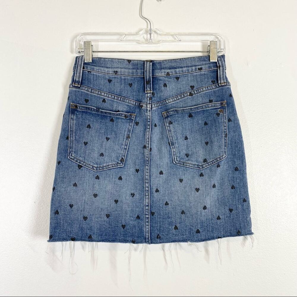 MADEWELL NWT Heart Print Stretch Denim Mini Skirt - Picture 8 of 8